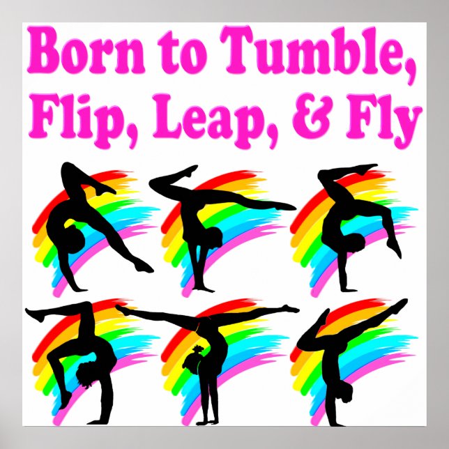 BORN TO TUMBLE GYMNASTICS DESIGN POSTER (Front)