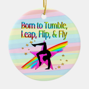 BORN TO TUMBLE GYMNASTICS ORNAMENT