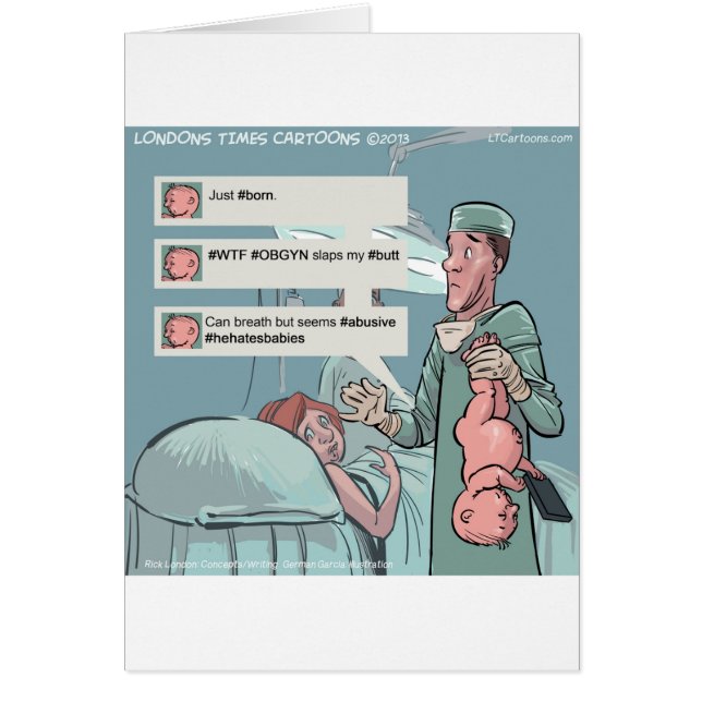 Born To Tweet Funny Cartoon (Front)