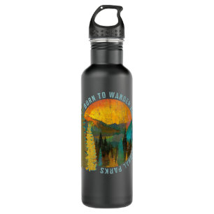 Born to Wander Americas National Parks Vintage 710 Ml Water Bottle