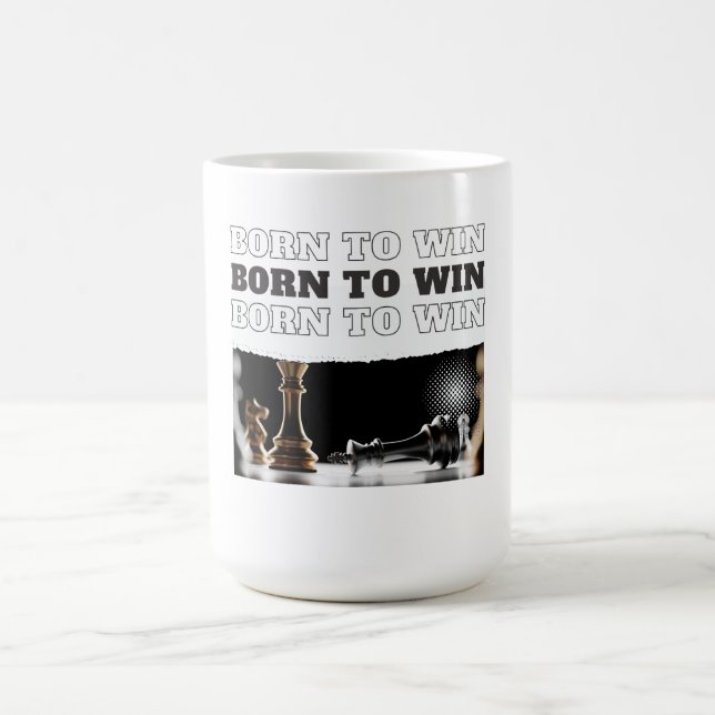 BORN TO WIN Chess Victory – Motivational Coffee Mug (Center)