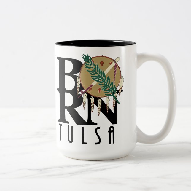 BORN Tulsa Oklahoma 15oz Two-Tone Coffee Mug (Right)