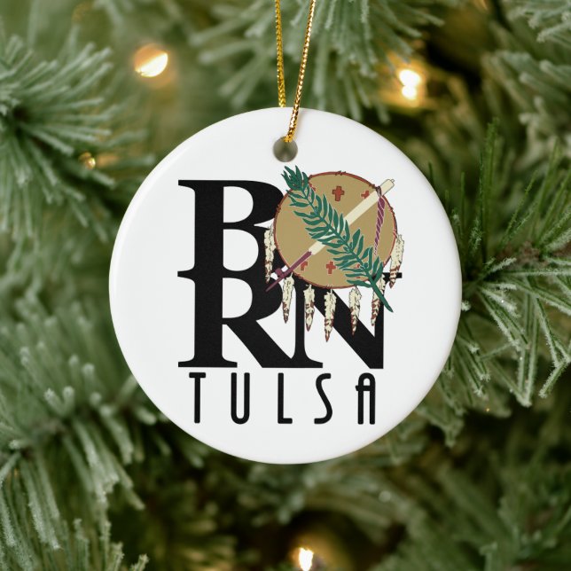 BORN Tulsa Oklahoma Ceramic Ornament (Tree)