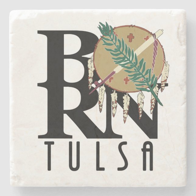 BORN Tulsa Oklahoma Stone Coaster (Front)