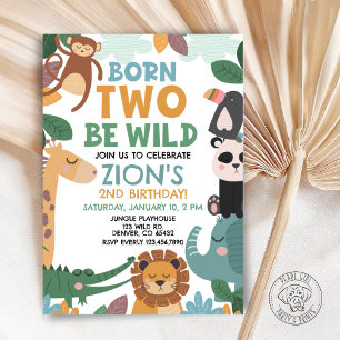 Born TWO Be Wild Birthday Invitation