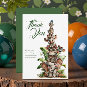 Born Two Be Wild Safari Birthday Thank You Card