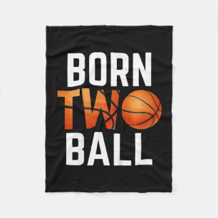 Born Two Ll Sketll 2 Years Old Birthday Party Kids Fleece Blanket