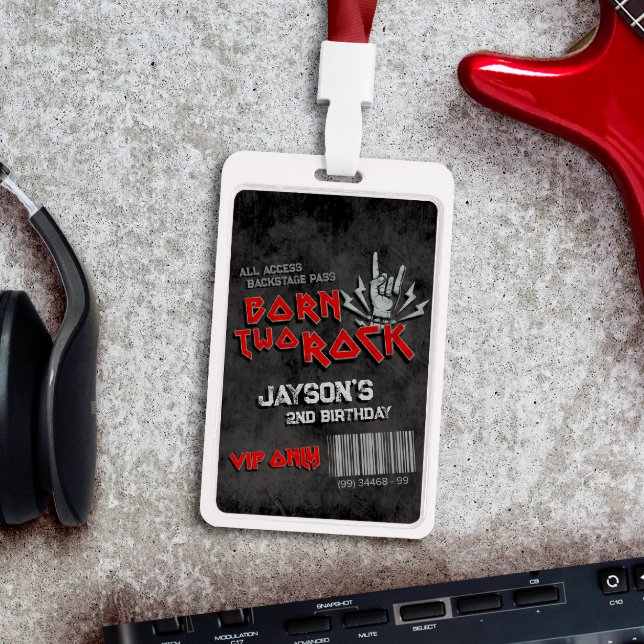 Born Two Rock - 2nd Birthday VIP All Access Badge ID Badge (Born Two Rock - All Access Backstage Pass)