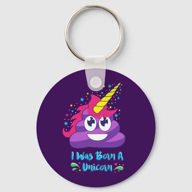 Born Unicorn Emoji Key Ring (Front)