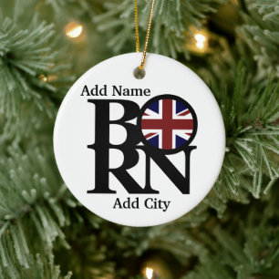 BORN United Kingdom Customisable Ceramic Ornament