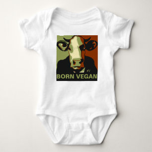Born Vegan Camo Pop Art Cow Baby Jumper Baby Bodysuit