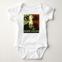 Born Vegan Camo Pop Art Cow Baby Jumper