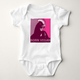 Born Vegan Pink Pop Art Chicken Baby Jumper Bodysuit