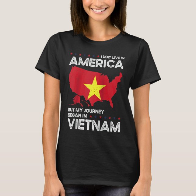 Born Vietnamese Vietnam American USA Citizenship R T-Shirt (Front)