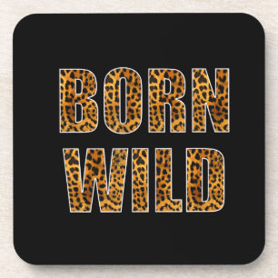 born wild cheetah tiger lion animal print leopard coaster