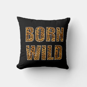 born wild cheetah tiger lion animal print leopard cushion