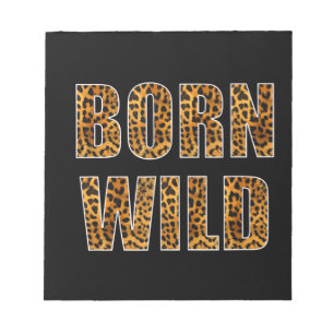 born wild cheetah tiger lion animal print leopard notepad