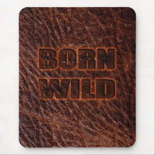 Born wild genuine leather mouse pad