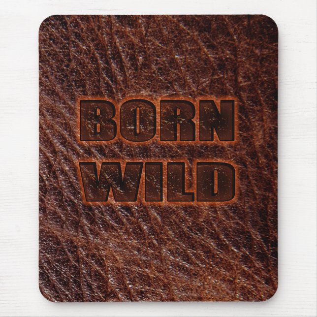 Born wild genuine leather mouse pad (Front)