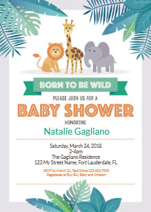 Born To Be Wild Baby Shower Invitations Zazzle Au