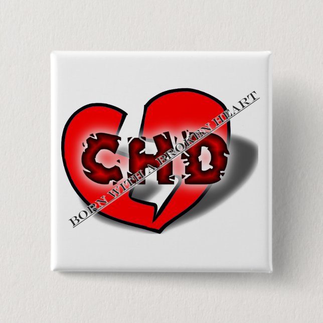 Born With A Broken Heart 15 Cm Square Badge (Front)