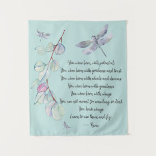 Born With Wings Rumi Quote   Tapestry