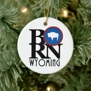 BORN Wyoming Ceramic Ornament