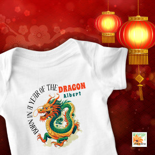 BORN Year Of The Dragon baby's name Baby Bodysuit