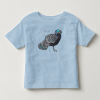 Bornean peacock-pheasant bird cartoon illustration
