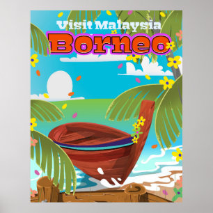 Borneo Island holiday travel poster. Poster