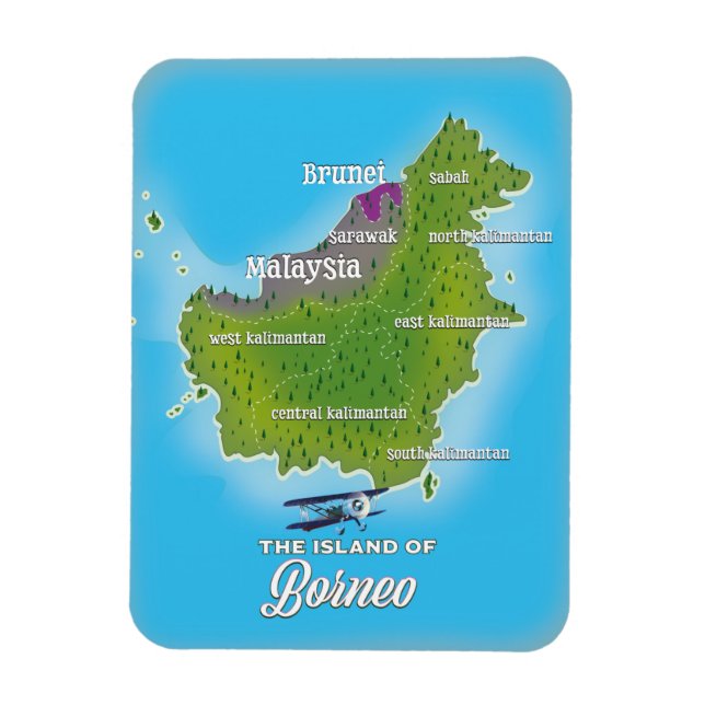 Borneo Map Magnet (Vertical)