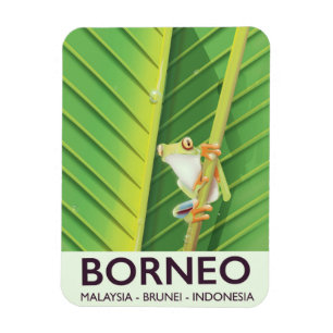 Borneo Poison frog travel poster Magnet