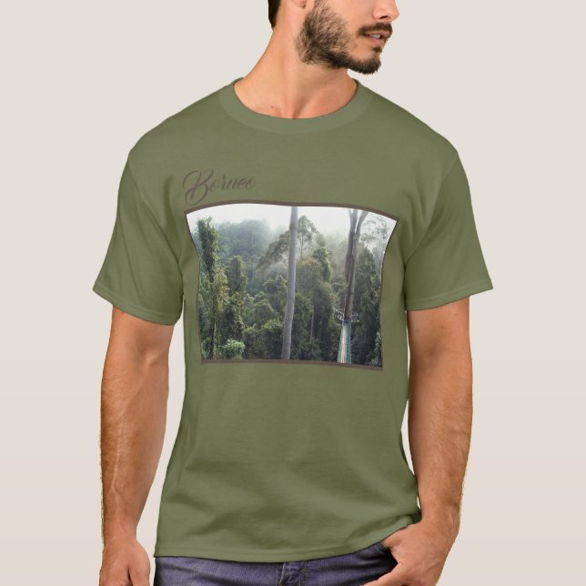 Borneo Rainforest Jungle Canopy Treetop Landscape T-Shirt (Front)