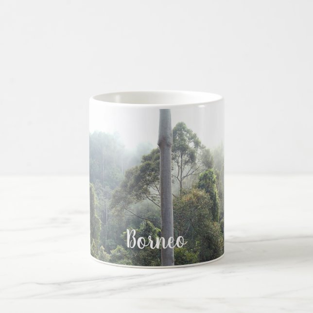 Borneo Rainforest Jungle Treetops Landscape Scene Coffee Mug (Center)