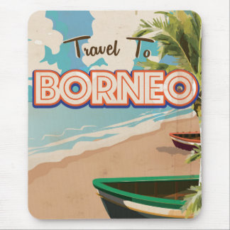 Borneo vintage travel poster art. mouse pad