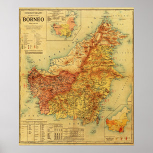 BorneoPanoramic MapBorneo Poster