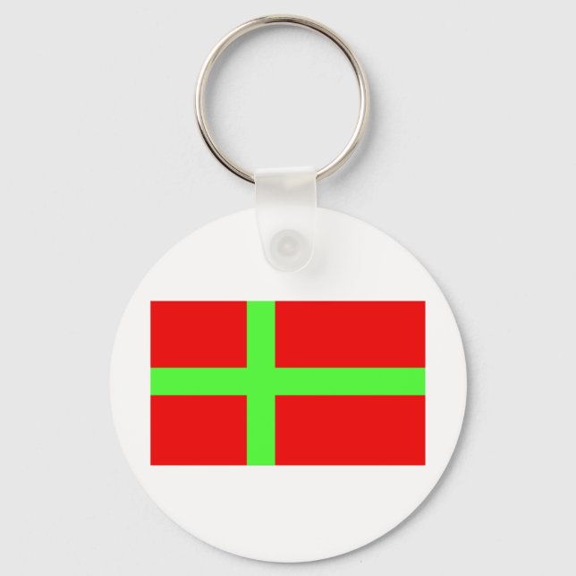 Bornholm Flag Key Ring (Front)