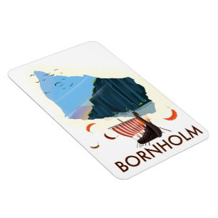 Bornholm Island Viking map Magnet
