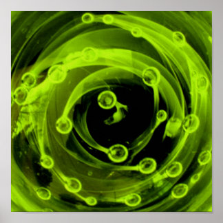 Boro Blacklight Neon Green Glass Nebula Universe Poster