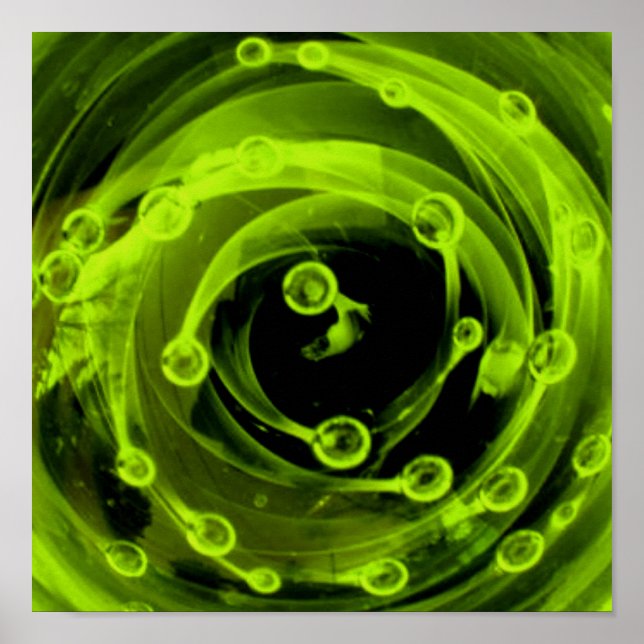 Boro Blacklight Neon Green Glass Nebula Universe Poster (Front)