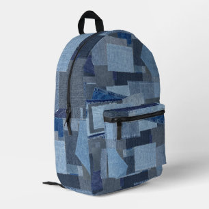 Boro Boro Blue Jean Patchwork Denim Shibori Printed Backpack