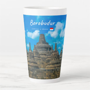 Borobudur, Indonesia - Ancient Buddhist Temple L Latte Mug
