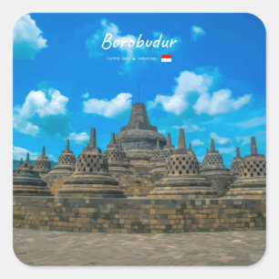 Borobudur, Indonesia - Ancient Buddhist Temple Square Sticker