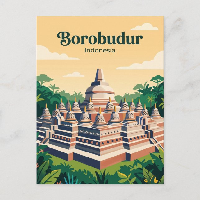 Borobudur Indonesia Postcard (Front)