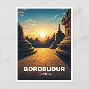 Borobudur Indonesia unesco world heritage travel Postcard