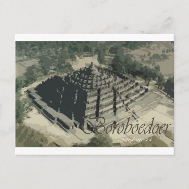 Borobudur Temple Screnary Postcard (Front)