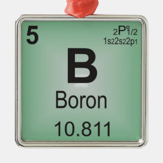 Boron Individual Element of the Periodic Table Metal Ornament