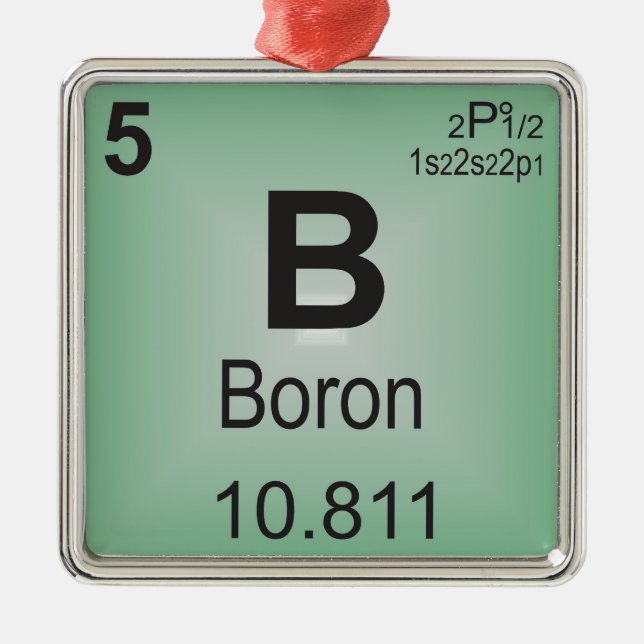 Boron Individual Element of the Periodic Table Metal Ornament (Front)