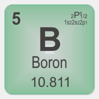 Boron Individual Element of the Periodic Table Square Sticker