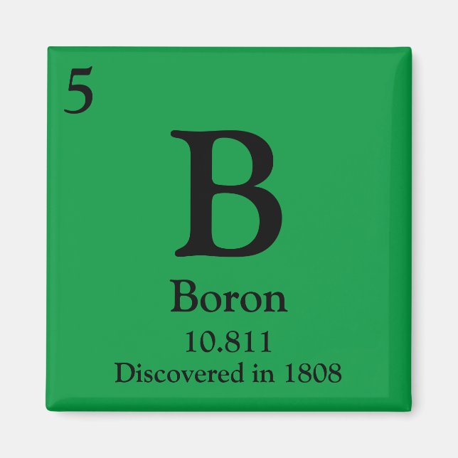 Boron Periodic Table Magnet (Front)
